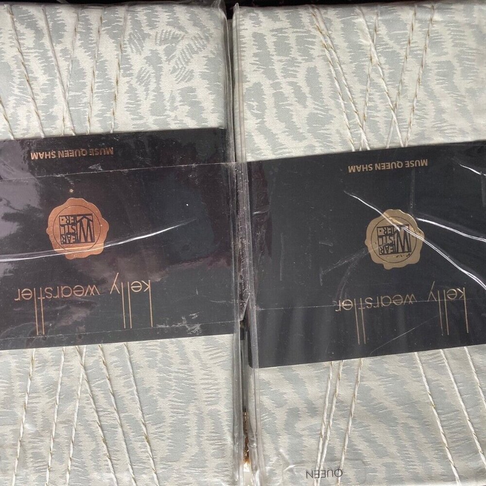 $605 KELLY WEARSTLER Duvet full/Queen Set 3pcs  muse-dew duvet covers - Picture 4 of 7